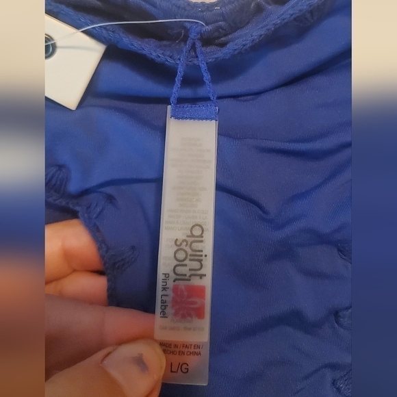 Quint Soul Pink Label Tankini large Indigo Blue Embroidery Edge Detail - Picture 8 of 9